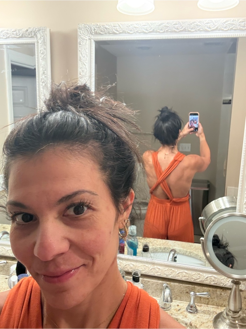 Dani Convertible Open-Back One-Piece Rust Orange - Picture 3 of 7
